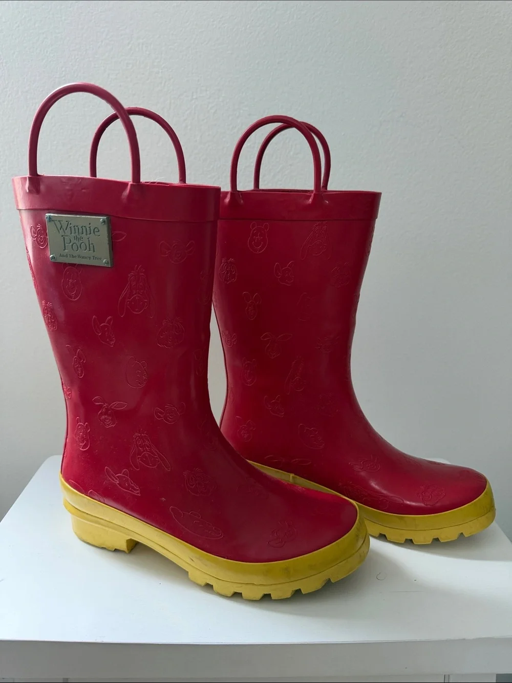 Winnie the Pooh Disney Red & Yellow Women’s Rain Boots sz 6